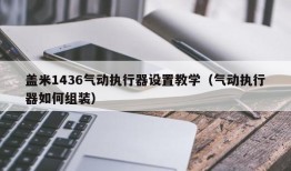 盖米1436气动执行器设置教学（气动执行器如何组装）